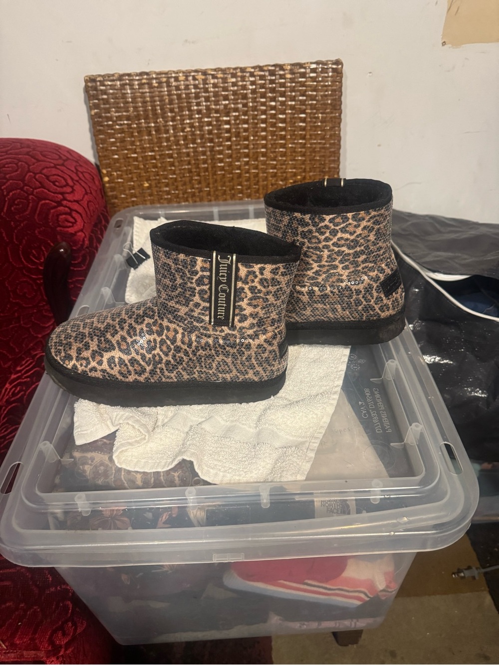 Juicy Couture Kids Leopard Print Boots - Tan/Black
